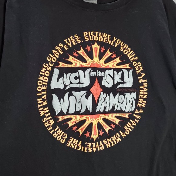 Lennon & McCartney Women‎ Shirt Medium Black Lucy In The Skey With Diamonds Tee - Picture 2 of 9